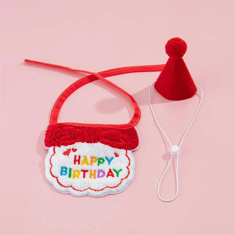 Pet Birthday Hat and Bib Celebration Set