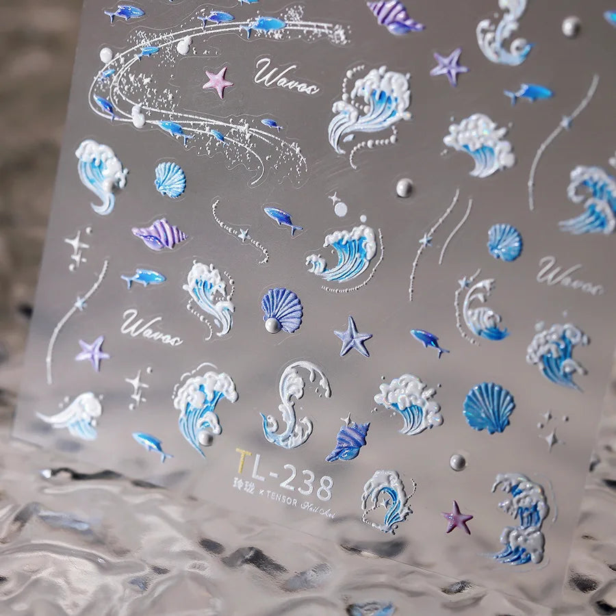 Ocean-Inspired Nail Art Sticker Set