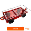 A red magnetic building blocks set shaped like a car with wheels, demonstrating STEM learning.
