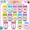 A set of 224 sight words flash cards organized into 12 themes for children's learning.