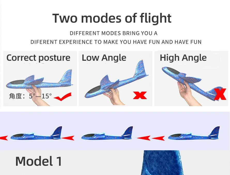 Large 50cm Foam Glider Airplane – Hand-Launch Flying Toy