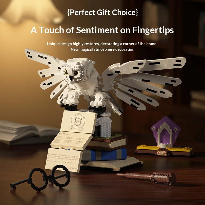 Giant White Owl Micro Building Blocks Set