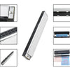 A 24-hole tremolo harmonica in silver with a protective case shown from multiple angles.