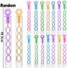 A collection of colorful bubble wands with 5-hole designs displayed vertically.