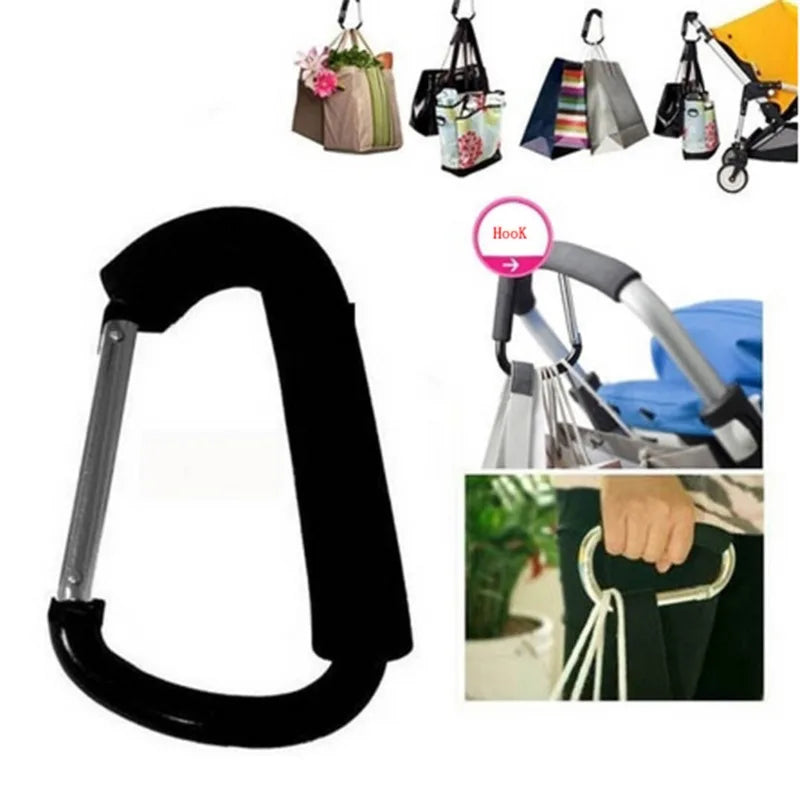 Heavy-Duty Aluminum Carabiner Stroller Hooks for Bags and Purses