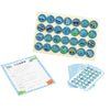 A wooden memory matching game featuring circular tiles with various vehicles and objects for kids.