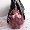 Kawaii Plush Keychain with Sleeping Baby Design