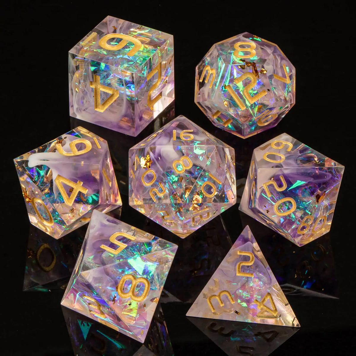 Handmade Resin Sharp Edge Dice Set for RPG Games