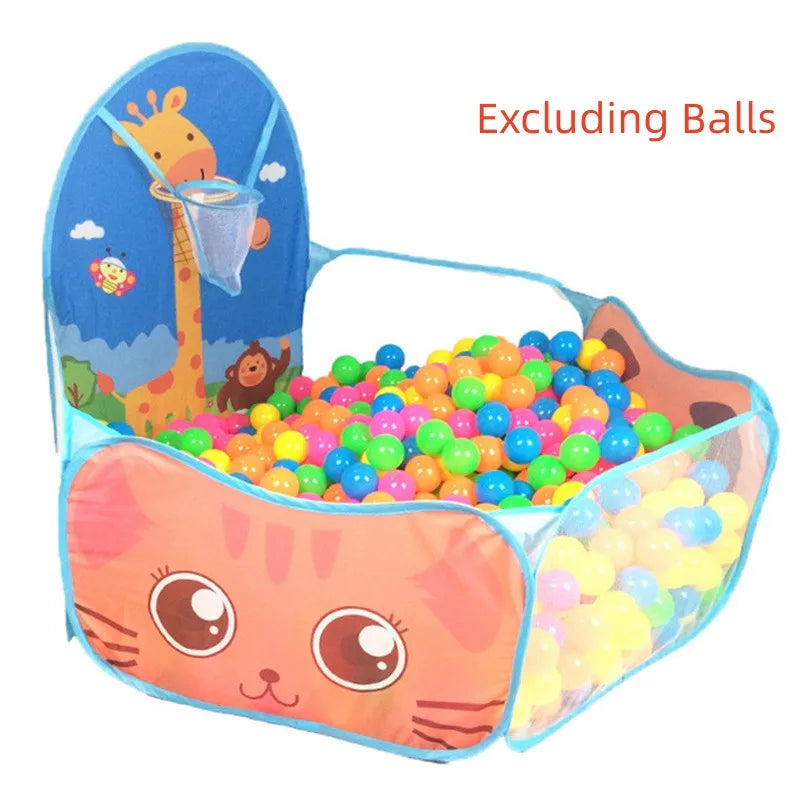 Kids Indoor Play Tent with Ball Pit and Basketball Hoop