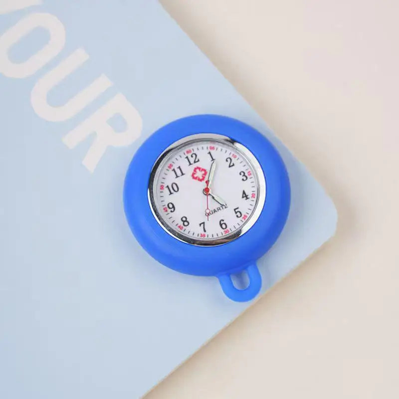 Colorful Silicone Nurse Pocket Watch with Brooch Pin