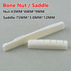 White bone nut and saddle components for guitar tuning