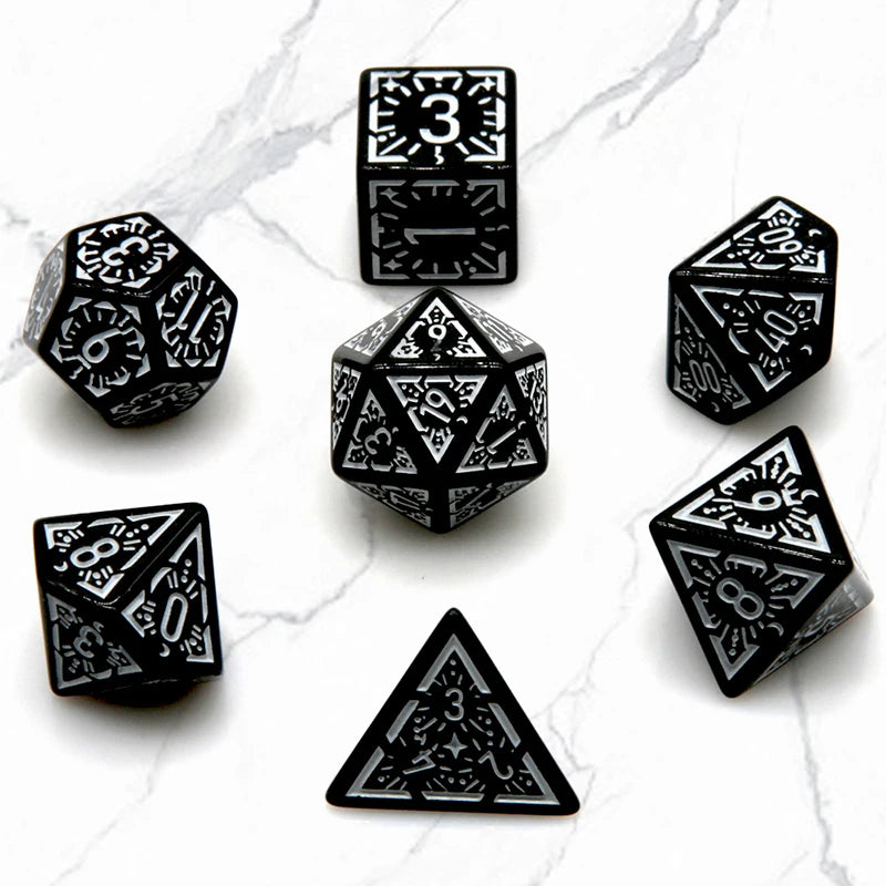 Premium Metal Polyhedral Dice Set – 7 Dice for D&D and RPG Games