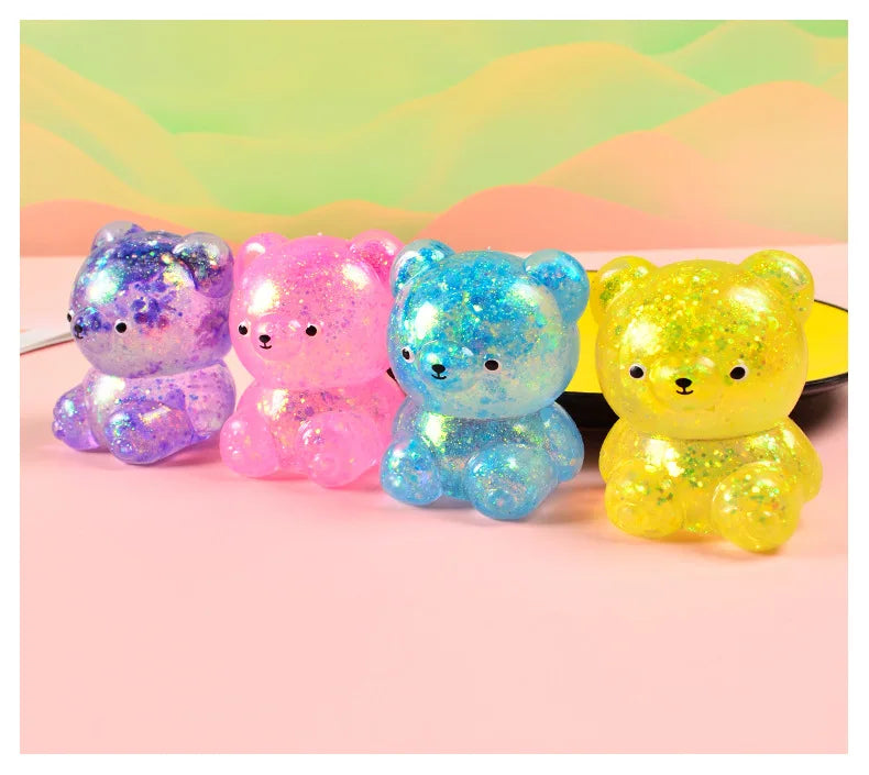 Glitter Gummy Bear Stress Relief Squishy Toy