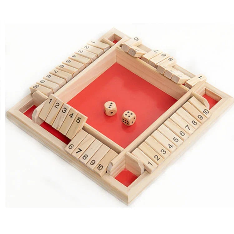 Wooden Shut the Box Dice Game for Family Fun
