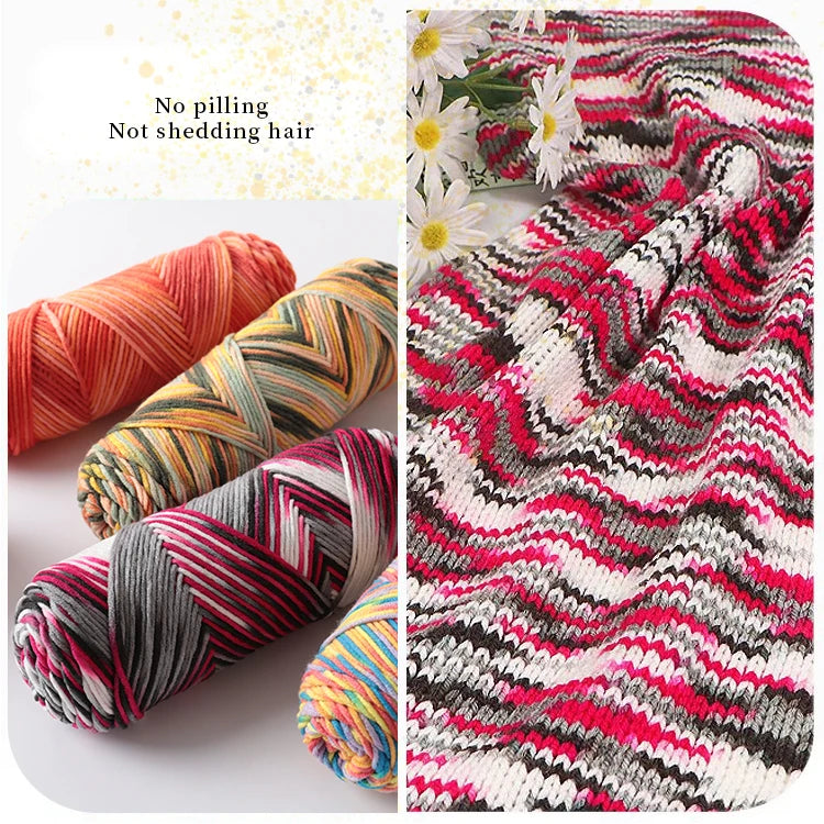 Multicolor Gradient Dyed Acrylic Yarn for Knitting & Crochet