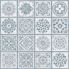 A collection of sixteen reusable mandala art stencils featuring various intricate floral and geometric patterns.