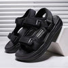 A pair of black Onegeg Boys' Non-Slip Summer Sport Sandals shown on a white surface.