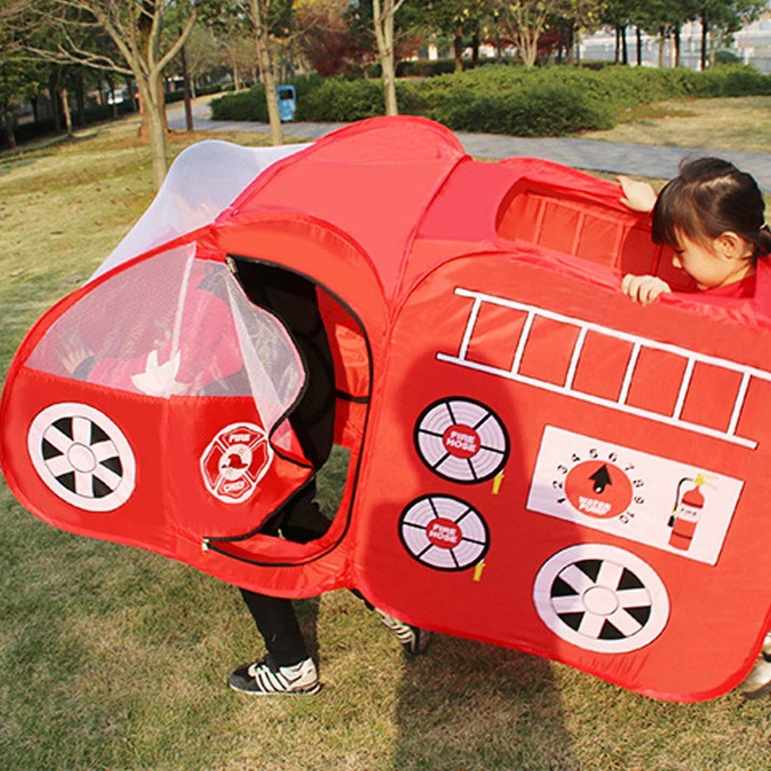 Kids' Fire Engine Pop-Up Play Tent with Carry Bag