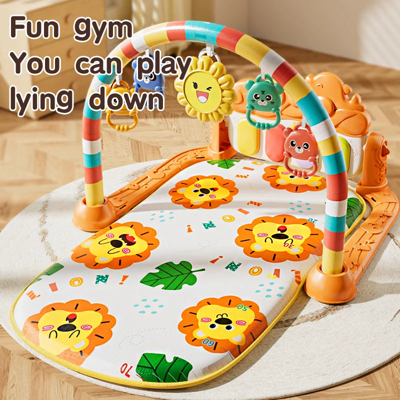 Interactive Baby Play Mat with Music, Lights & 5 Sensory Toys