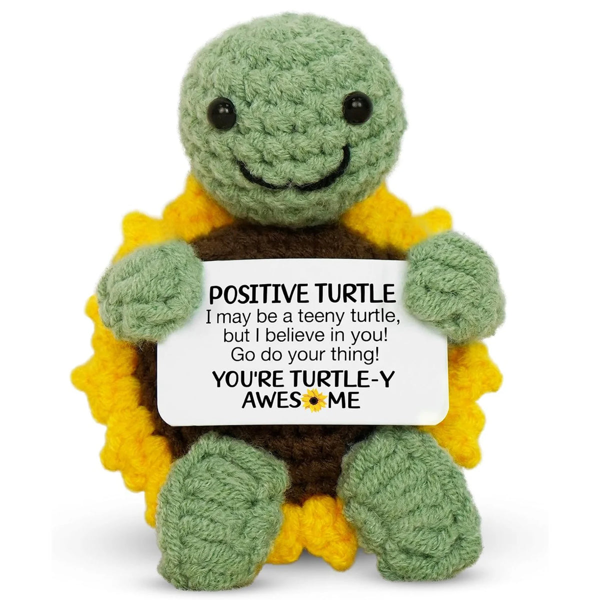Handmade Crochet Hedgehog Doll with Positivity Card