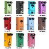 A collection of eleven compact multi-effects guitar pedals in various colors and finishes.