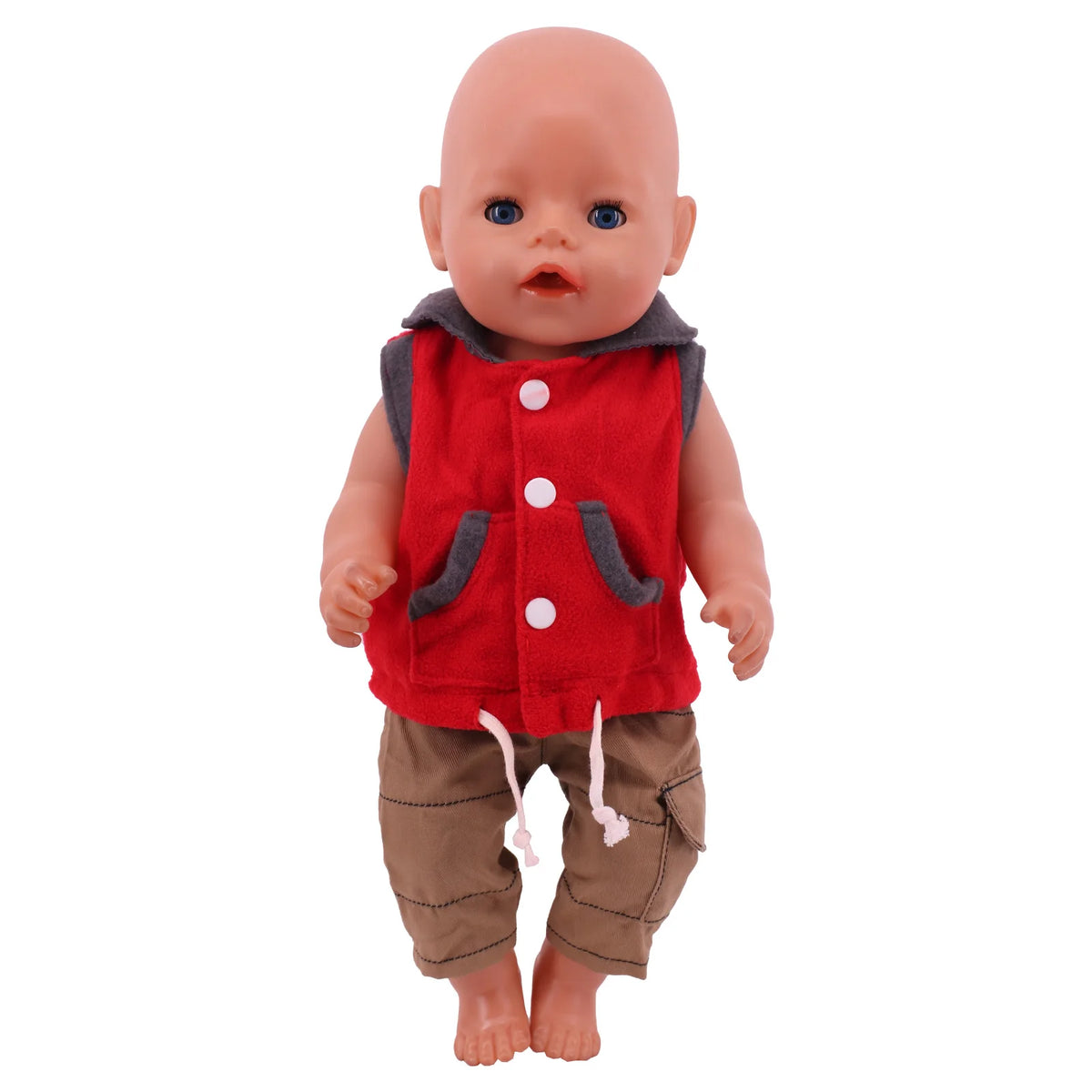 Bear Print Casual Outfit for 43 cm Baby Dolls