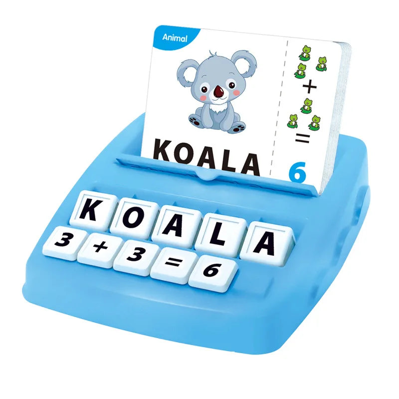 A blue learning game featuring a koala animal and the equation koala equals six.