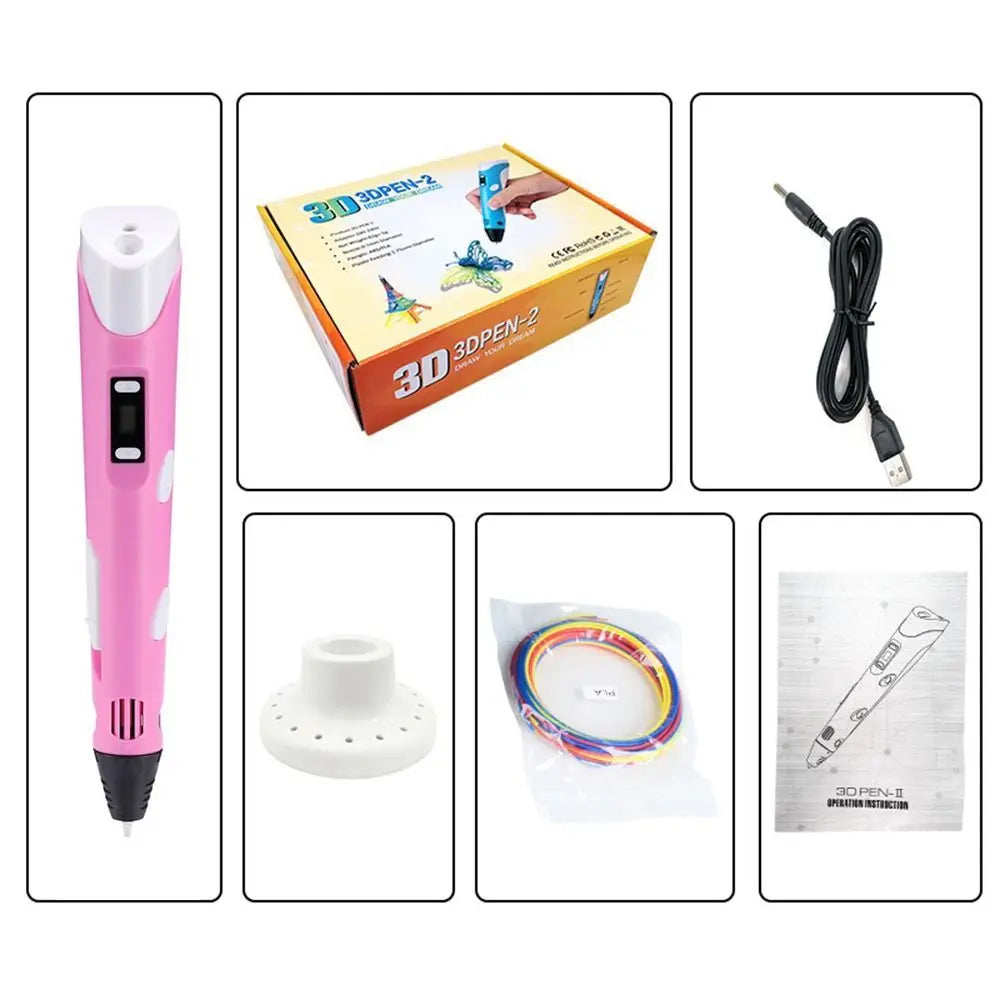 3D Printing Pen with LCD Screen and Adjustable Speed