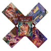 A spread of tarot cards featuring illustrations related to sexual magic and occult themes.