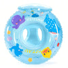 A blue inflatable baby swim ring with a purple character and the word FRIENDS on it.