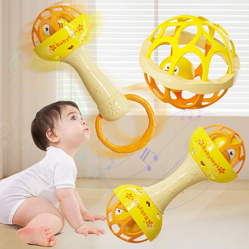 Baby Sensory Rattle Toy Set with Spinning Stacker