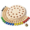 Wooden memory match stick chess game with wooden pegs and a circular board