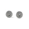 Two spherical ball beads made of silver-toned rhinestones and resin for jewelry making