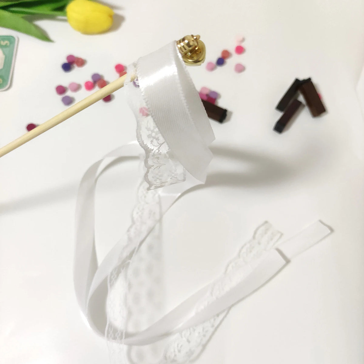 Elegant Ribbon Wands with Bells for Weddings & Celebrations