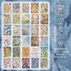 A sheet of cute cartoon stickers for journaling and crafting featuring various designs and colors.