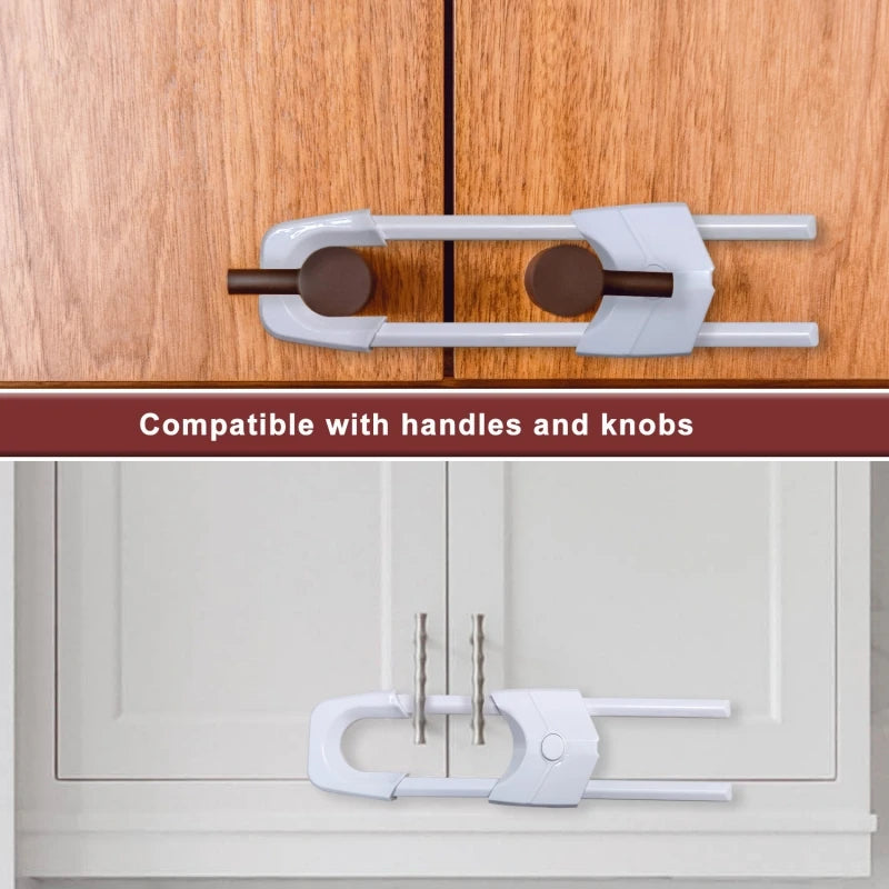 Adjustable U-Shaped Cabinet Locks for Child Safety