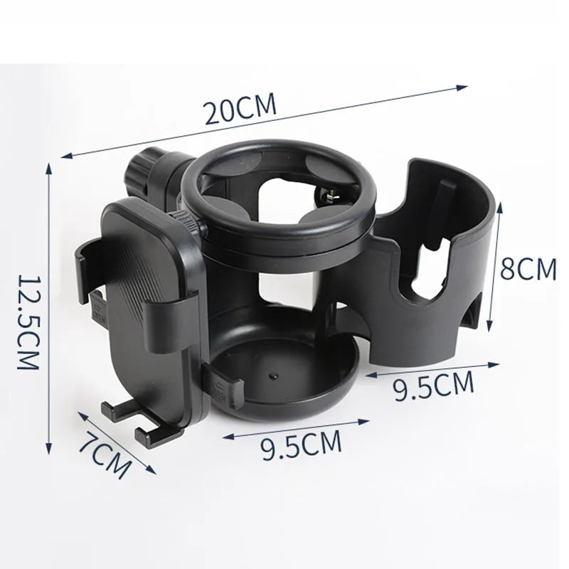 3-in-1 Rotating Stroller Cup and Phone Holder