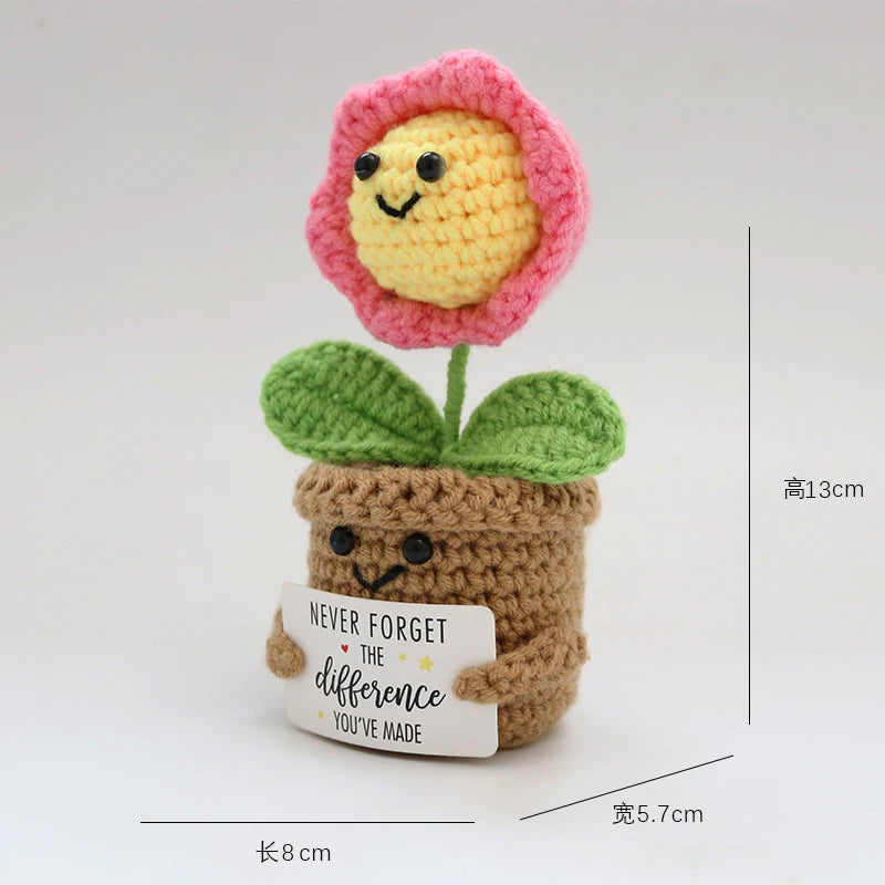 Handmade Crochet Sunflower in Pot