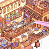 A sticker pack featuring whimsical cartoon penguins and dogs in an RV scene setting.