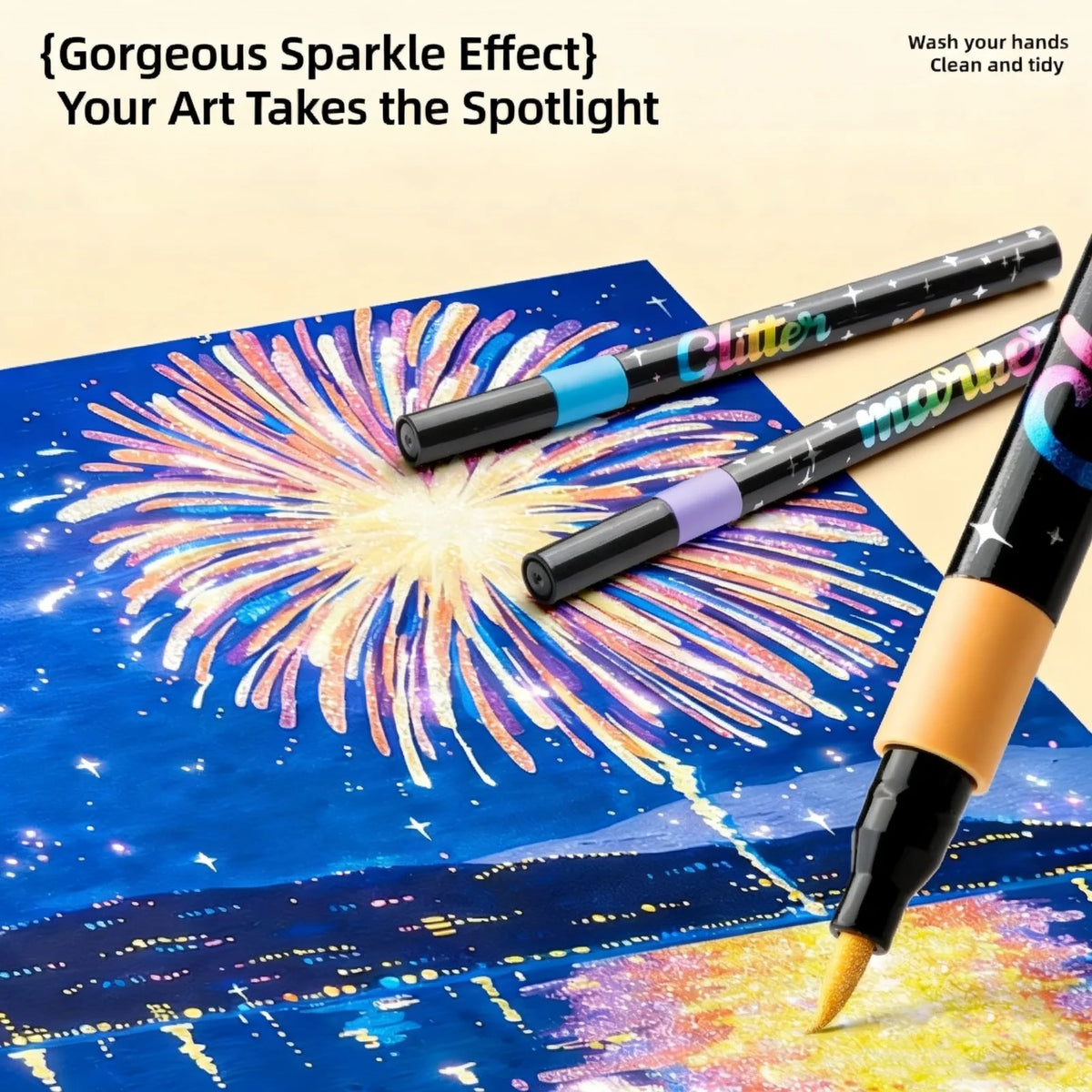 Glitter Art Markers – Metallic Paint Pens for DIY Crafts & Card Making