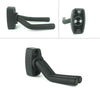Black wall mount guitar hanger with a non-slip holder and mounting plate.