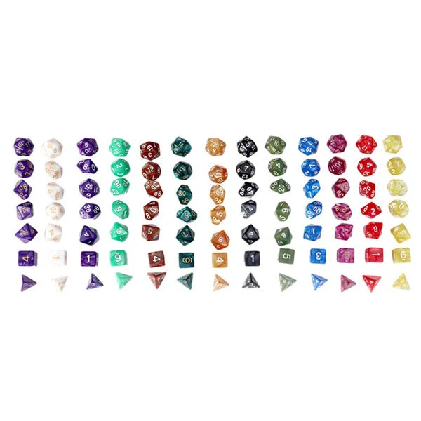 Multicolor Polyhedral Dice Set for RPG and Board Games