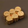 Solid Brass Gold Dice Set – 15mm Hand-Polished Game Dice