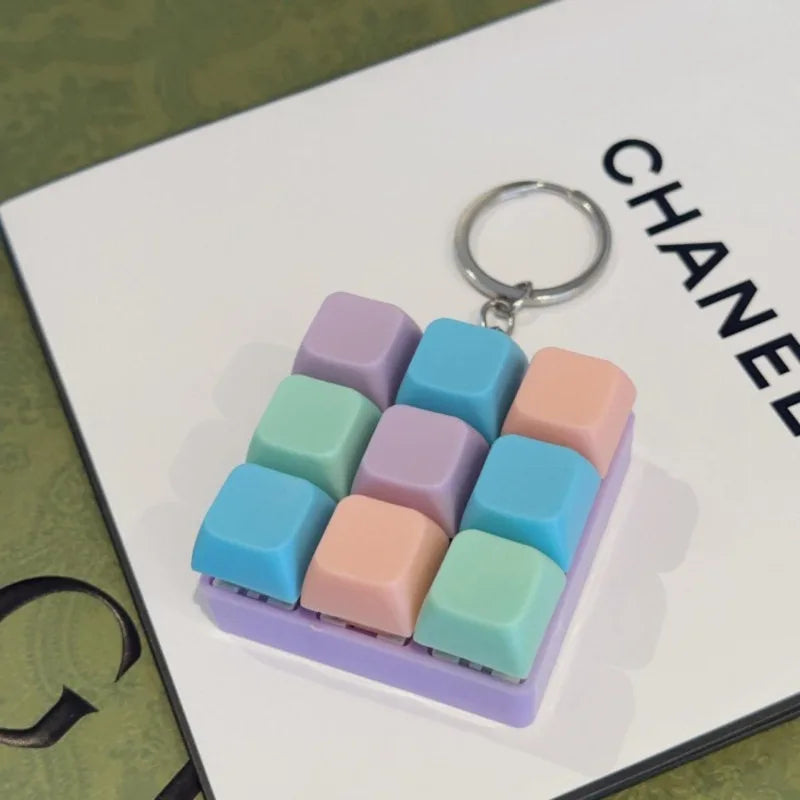 Mini Mechanical Keyboard Fidget Keychain with Clicking Keys