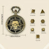 Vintage Metal Polyhedral Dice Set with Pocket Watch Case