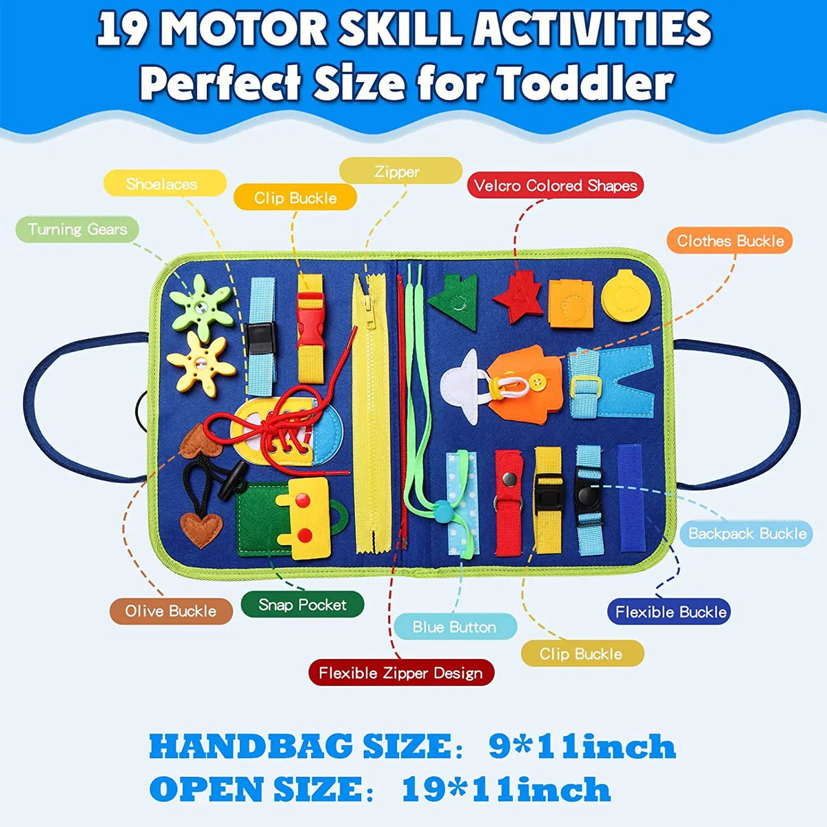 Montessori Sensory Busy Board for Toddlers – Fine Motor Skills & Life Learning Toy