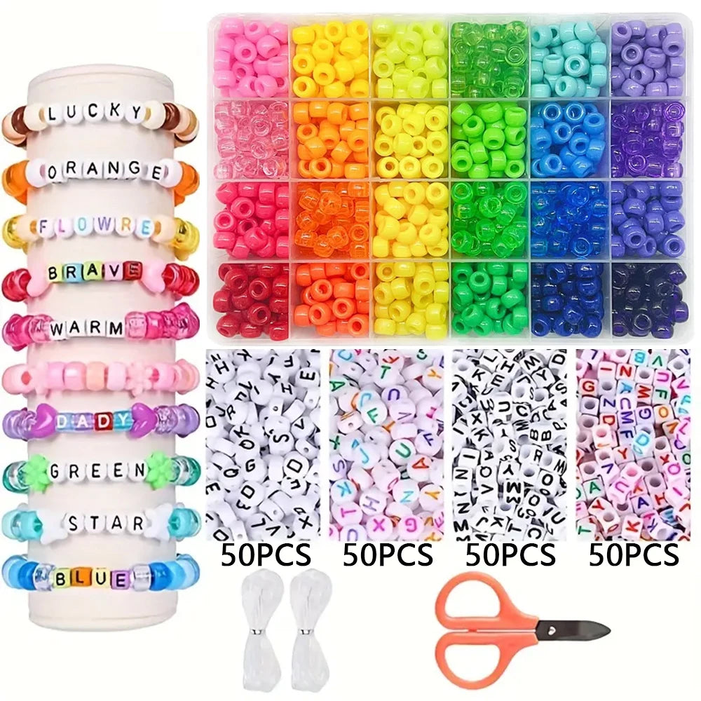 Pony Beads and Letter Beads Craft Kit for Bracelet Making