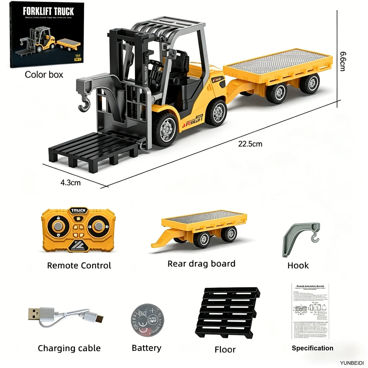 1:64 Scale Remote Control Engineering Vehicle with Lights and Sounds