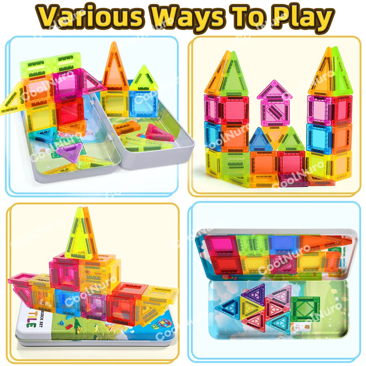 Colorful Magnetic Building Blocks Set with Storage Box