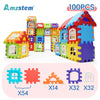Large House Building Blocks Set with Window Designs – 140-Piece STEM Toy for Kids